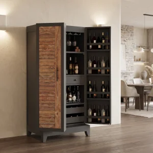 Vitae Solid Wood Wine Cabinet - 4