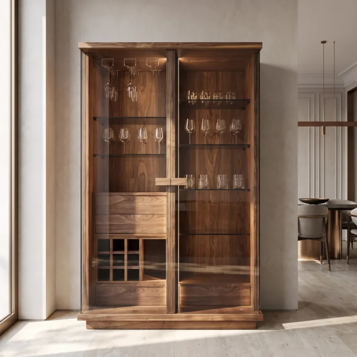 Winny Solid Wood Wine Cabinet - 3