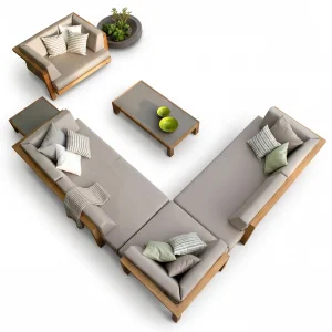 Xesnia Wooden Garden Seating Group - 3
