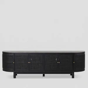 Zen Rattan Detailed Wooden TV Unit - 1