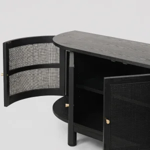 Zen Rattan Detailed Wooden TV Unit - 4