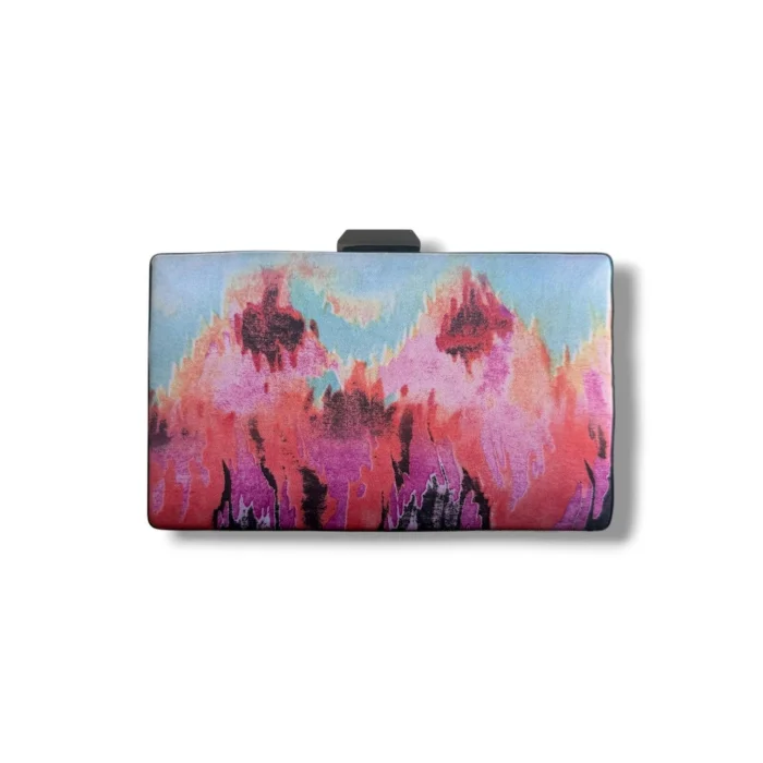 Crystal Stone Silk Fabric Clutch and Shoulder Bag - 4