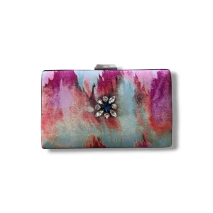 Crystal Stone Silk Fabric Clutch and Shoulder Bag - 1