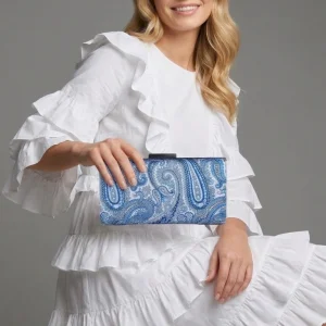 Blue Etro Patterned Evening Clutch Bag - 3