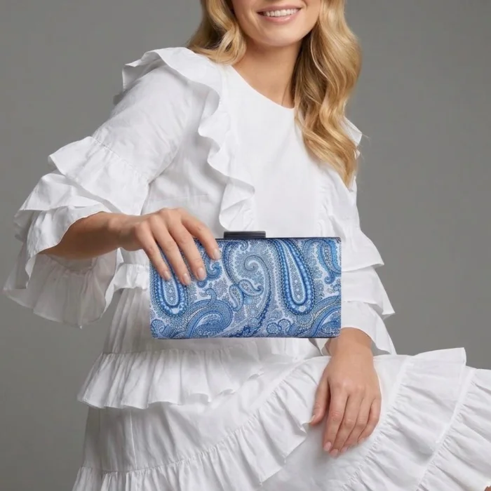 Blue Etro Patterned Evening Clutch Bag - 3