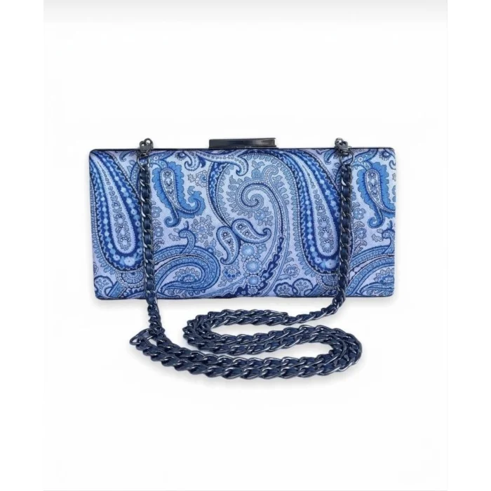 Blue Etro Patterned Evening Clutch Bag - 2