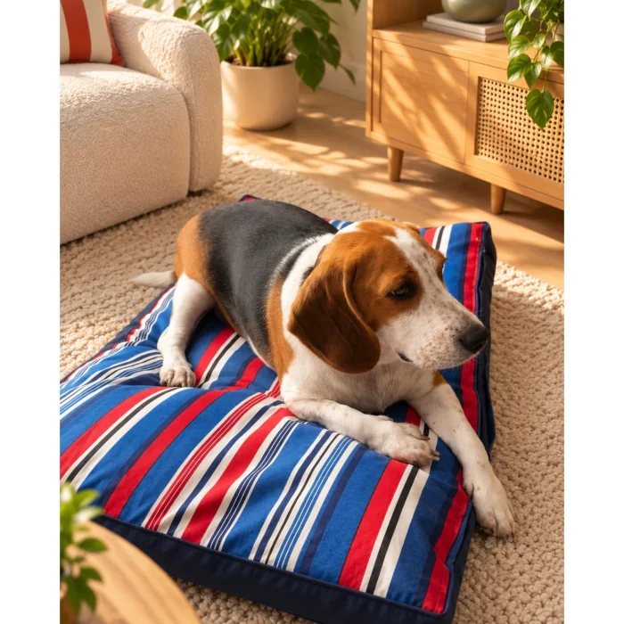 Retro Stripe Navy Kedi ve Köpek Yatağı - 2