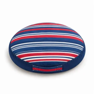 Retro Stripe Navy Yuvarlak Minder Evcil Hayvan Yatağı - 1