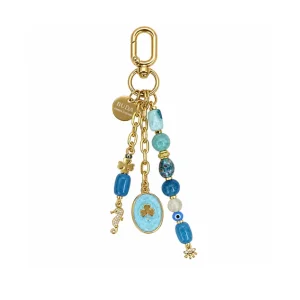 Mavi Doğal Taşlı Lucky Charm Çanta & Telefon Aksesuarı - 1