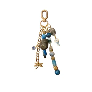Mykonos Blue Natural Stone Bag Charm - 1