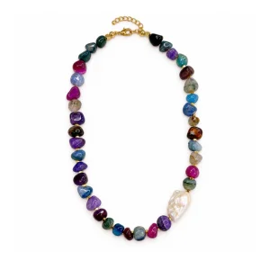 Baroque Pearl Multicolor Natural Stone Necklace - 1