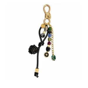 Lucky Charm Siyah Doğal Taşlı Çanta Aksesuarı - 1