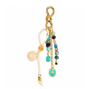 Turkuaz Doğal Taşlı Lucky Charm Çanta Aksesuarı - 1