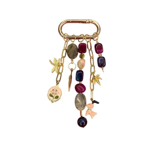 Yusufçuk Gold Charm ve Doğal Taşlı Çanta Aksesuarı - 1