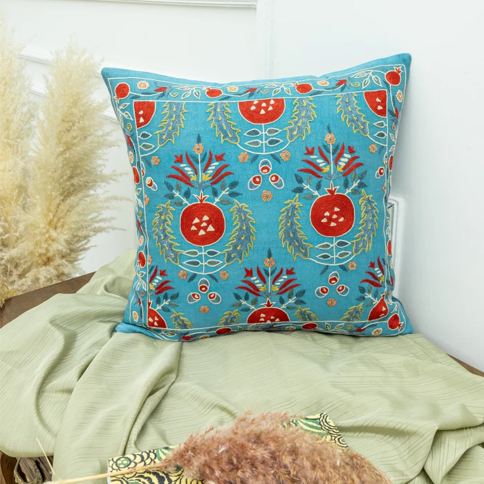 Oryel Embroidered Silk Cushion 50x50 Cm - 5