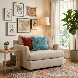 Oryel Embroidered Silk Cushion 50x50 Cm - 4