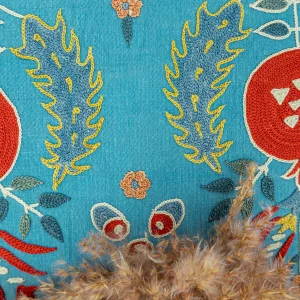 Oryel Embroidered Silk Cushion 50x50 Cm - 6