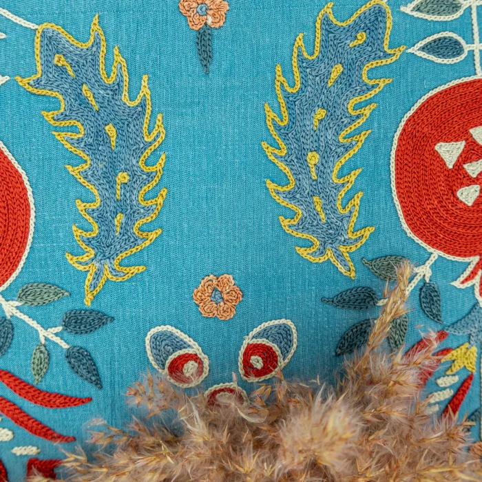 Oryel Embroidered Silk Cushion 50x50 Cm - 6