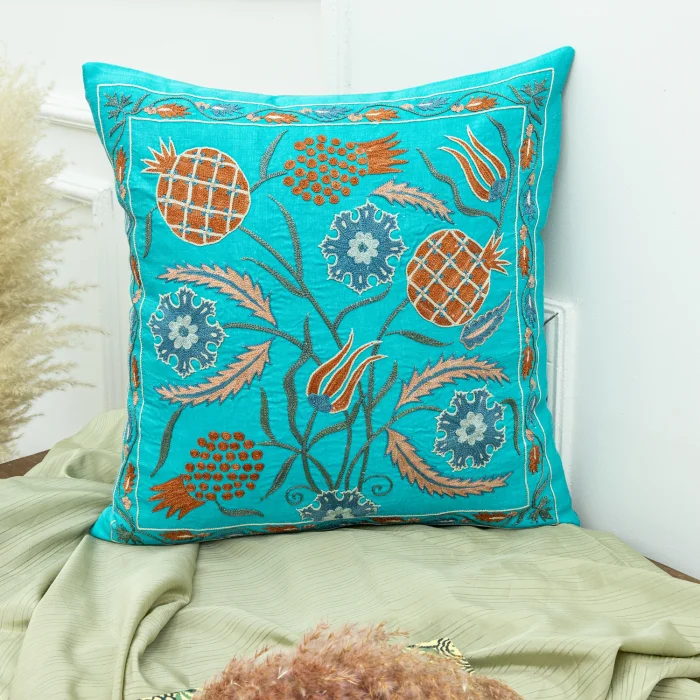 Tuvan Handmade Suzani Cushion 50x50 cm - 4