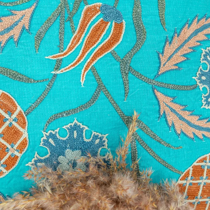 Tuvan Handmade Suzani Cushion 50x50 cm - 6