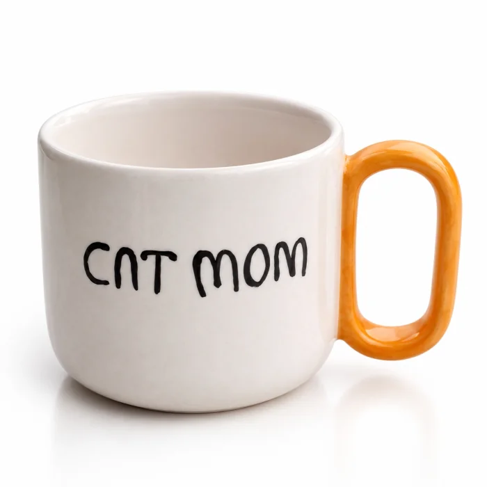El Yapımı Cat Mom Seramik Kupa - 2