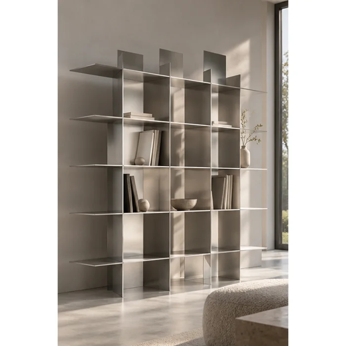 Minimal Aluminum Bookshelf - 2