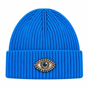 Luxury Wool Beanie With Eye Detail - 1