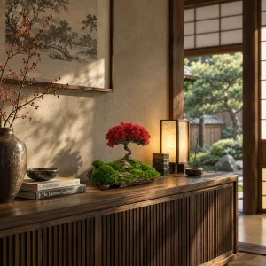 Akari Kırmızı Yosun Bonsai Dekoru - 2