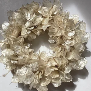 Sedef Çiçeği Lunaria Dekoratif Çelenk - 2