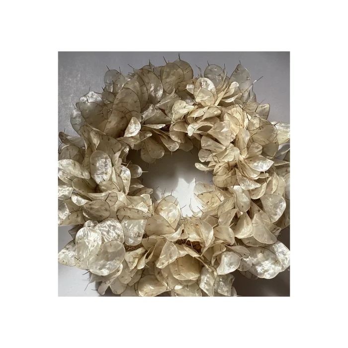Sedef Çiçeği Lunaria Dekoratif Çelenk - 3