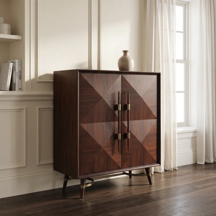 Aubrin Wooden Wine Cabinet - 3