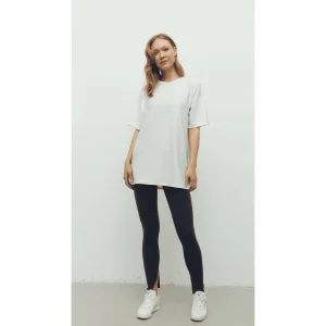 Oversize Tişört Bra Ve Yırtmaçlı Tayt Set - 2