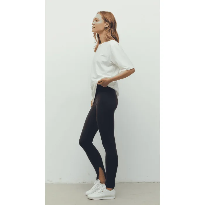 Oversize Tişört Bra Ve Yırtmaçlı Tayt Set - 3