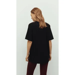 Bordo Yırtmaçlı Tayt Bra Ve Siyah Oversize Tişört Set - 5