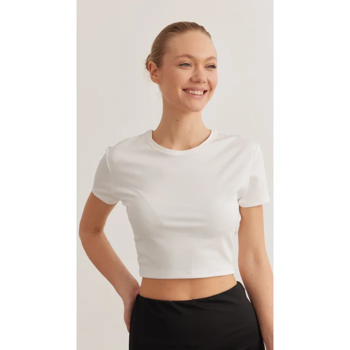 Linda Beyaz Crop Top - 2