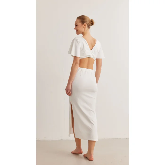White Cult Skirt and Tiny Bustier Set - 3