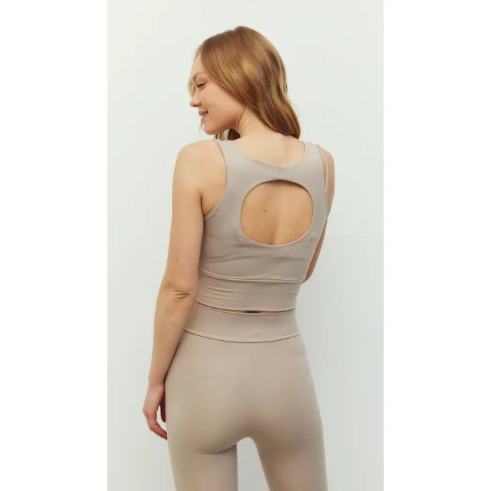 Pencere Detaylı Krem Bra - 5