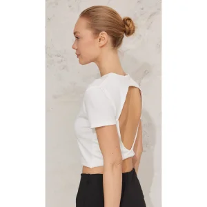 Linda Beyaz Crop Top - 5
