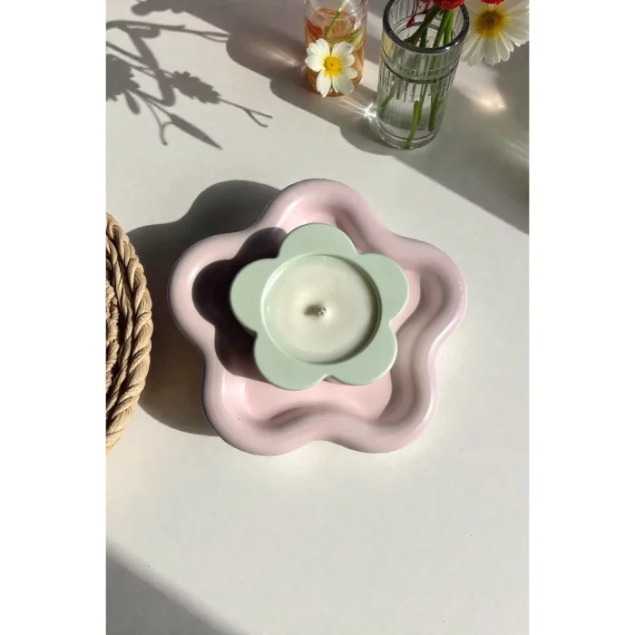 Çiçek Mum Ve Yıldız Tabak - 3
