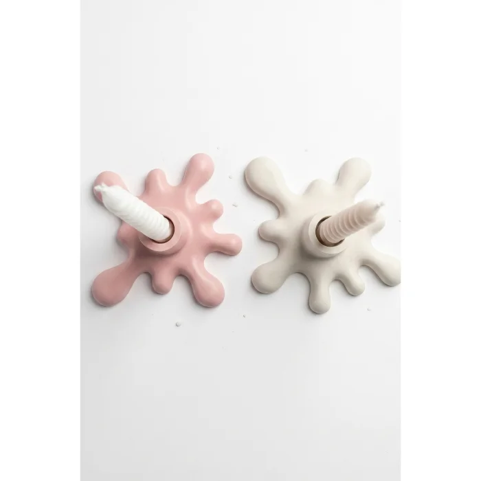 2'li Pembe-beyaz Akışkan Şamdan Ve Spiral Mum Dekoratif Set - 3