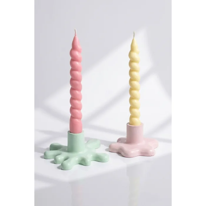 2'li Spiral Şamdan Mum - 2