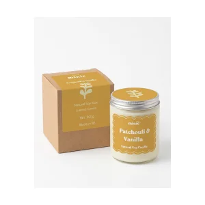 El Yapımı Paçuli & Vanilya Doğal Soya Mum - 1