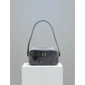 Trio Baguette Furry Grey Shoulder Bag - 1