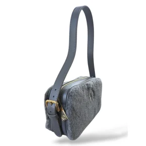 Trio Baguette Furry Grey Shoulder Bag - 2