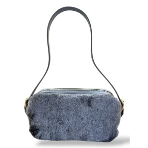 Trio Baguette Furry Grey Shoulder Bag - 3