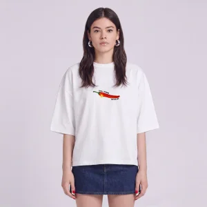 Chill Down Spice Up Biber Baskılı Oversize Tişört