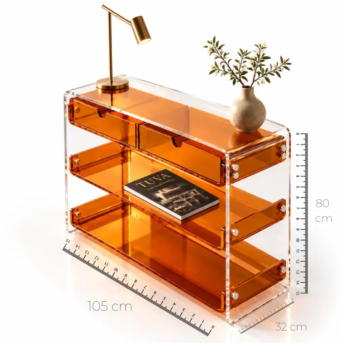 Amber Monarch Consult Acrylic Console Table - 20