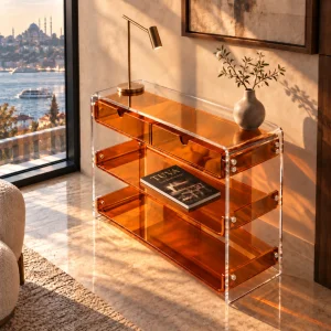 Amber Monarch Consult Acrylic Console Table - 2
