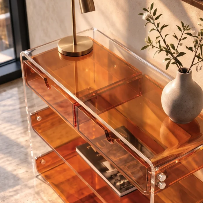 Amber Monarch Consult Acrylic Console Table - 5