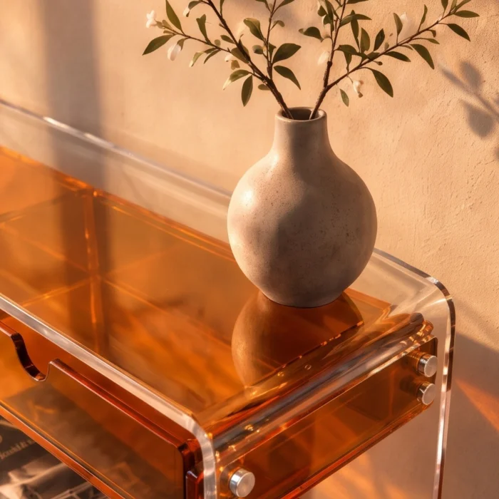Amber Monarch Consult Acrylic Console Table - 6